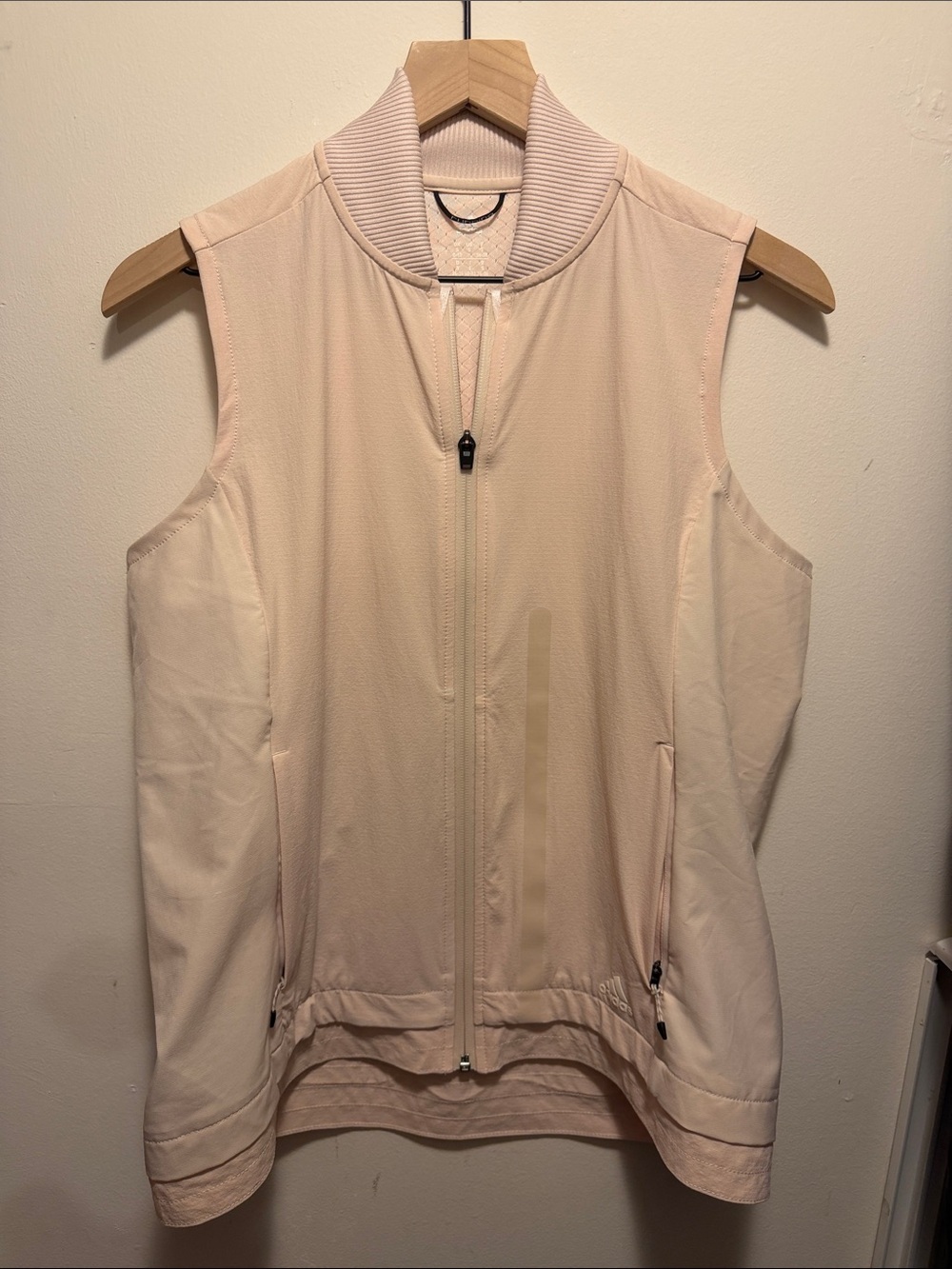 Adidas Sleeveless Zip Front Vest in Light Blush